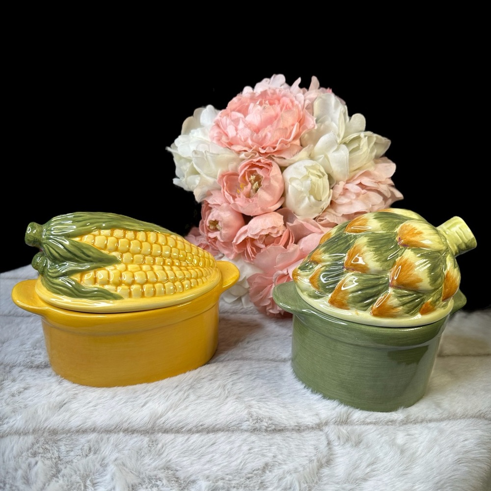 (2) Philippe Richard Vegetable Casseroles China with lids